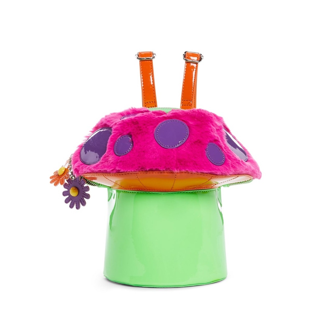 Dolls Kill Vibrant Pink and Green Mushroom Bag - Raver Girl Y2K - Picture 3 of 9
